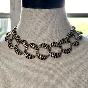 Vintage Anne Klein Black & Gold Statement Necklace